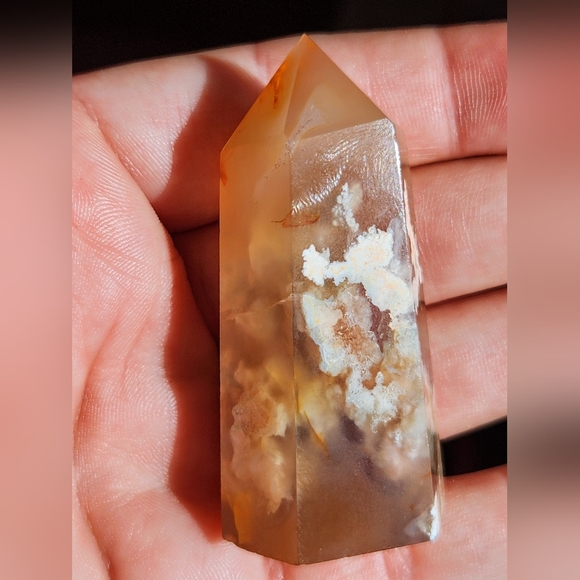 Druzy Flower Agate Tower Crystals Point - Picture 8 of 9